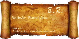Bodnár Ruszlána névjegykártya