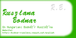ruszlana bodnar business card